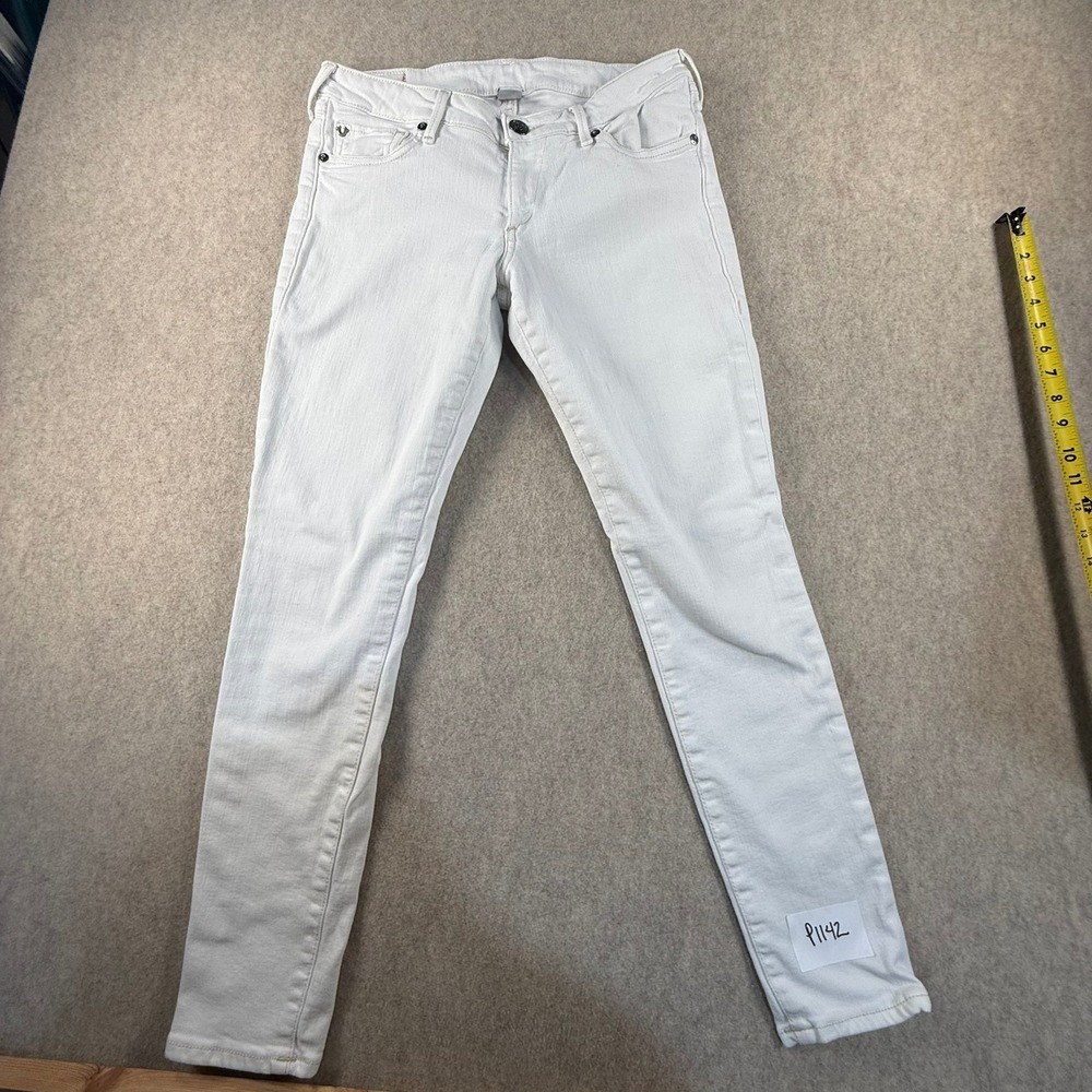 True Religion Casey Low Rise Super Skinny White Jeans Womens 29